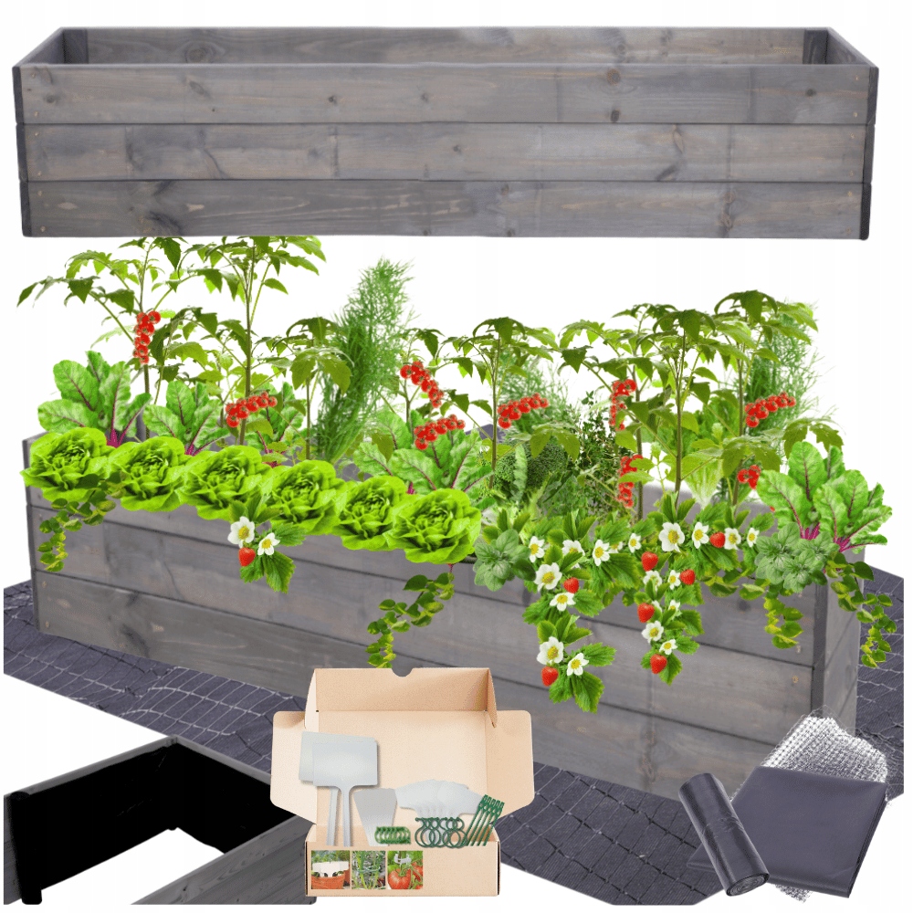 Květináč impregnovaný zeleninový záhon truhlík pařeniště vyvýšený záhon 27x120x30