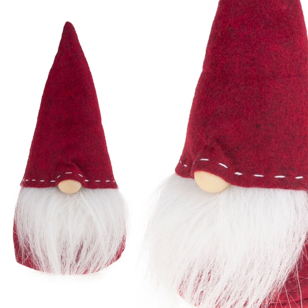 

Skrzat Z Brodą Czerwony Stojący Filcowy Krasnal