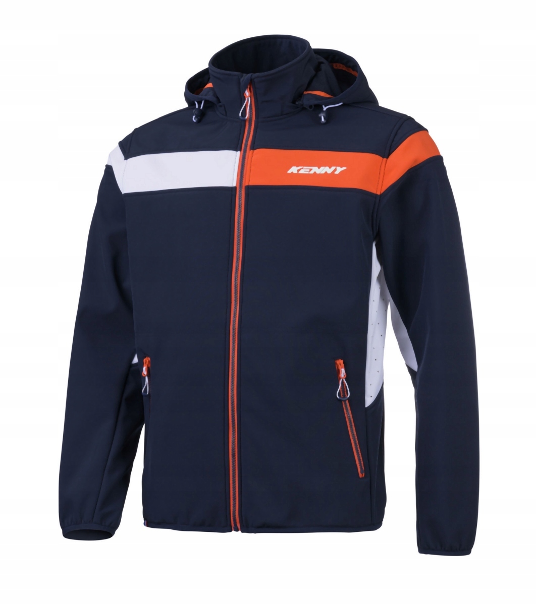 Kenny Racingová Bunda Proti Dažďu Softshell Racing Modrá/biela M