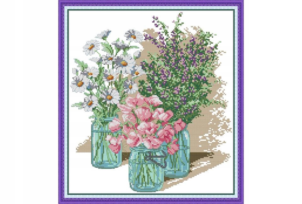 Křížková výšivka počítaná sada (kanva, mulina)