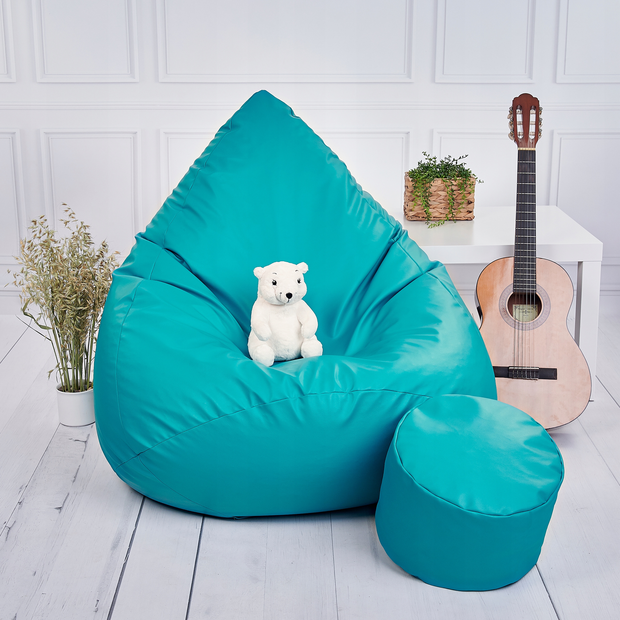 PUFA WOREK SAKO XXXXL Wielokolorwy + GRATIS PODNÓŻEK Szerokość mebla 95 cm