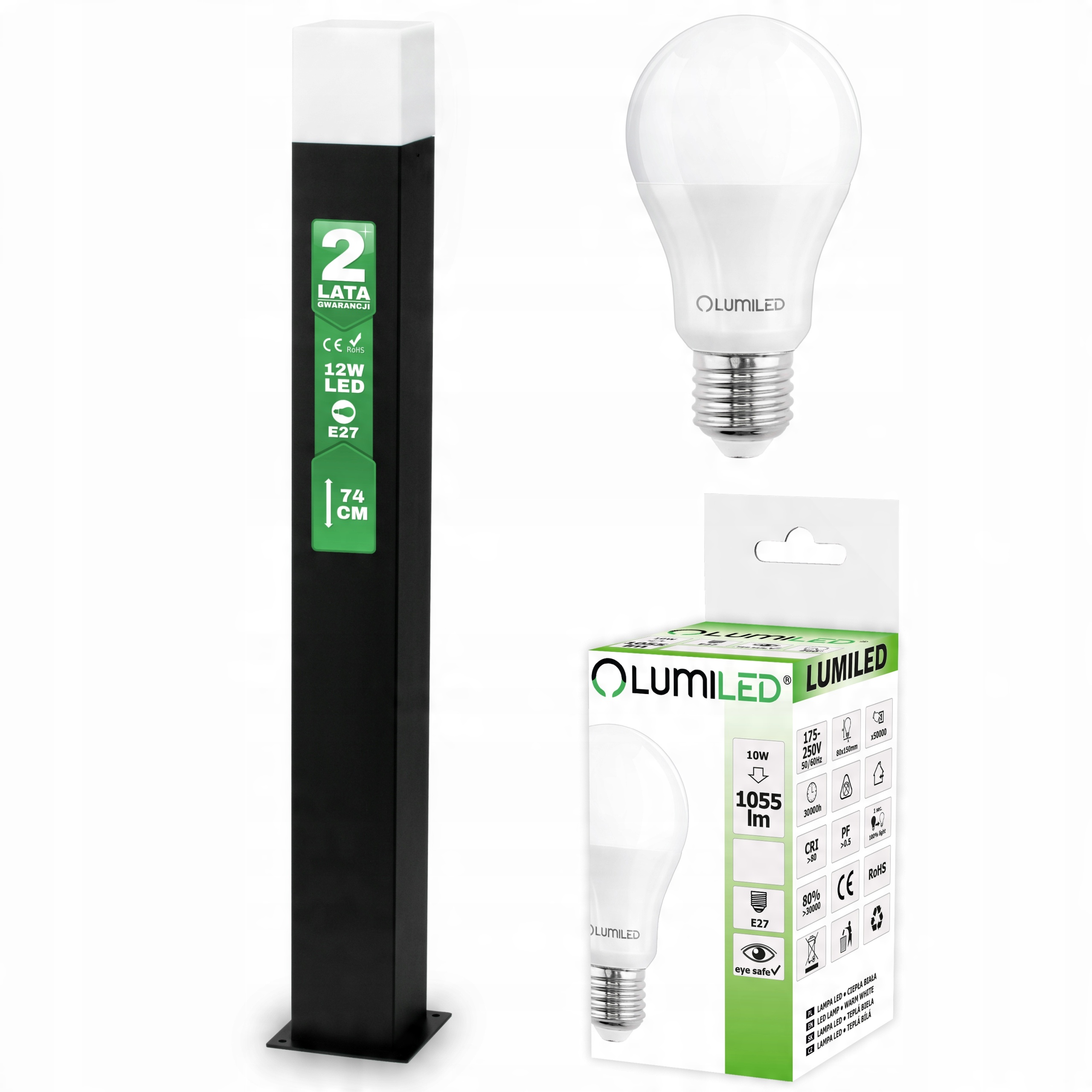 

Słupek Ogrodowy Lampa 74cm New York Led 10W E27