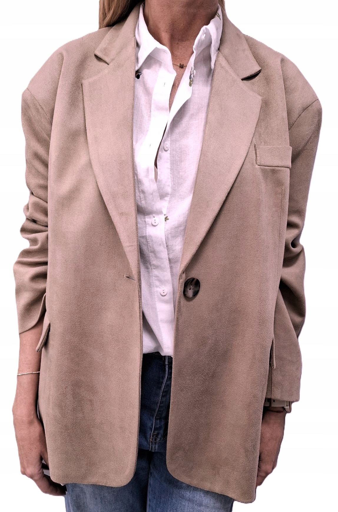 Cocomore Sako Oversize bunda z imitace semiše Nubuk Latte New