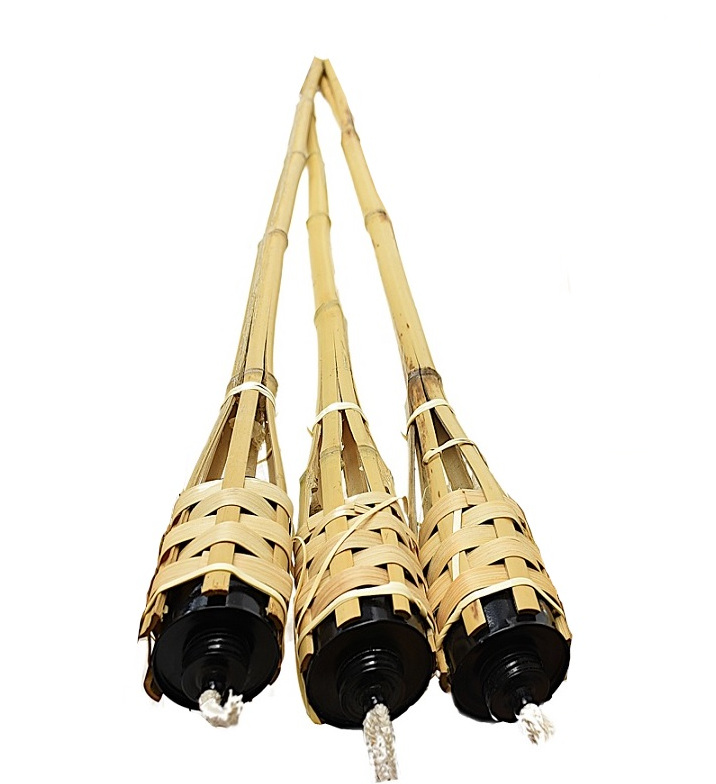 Pochodeň bambusová lampa zahradní osvětlení kulig Premium 150 cm x 3 ks