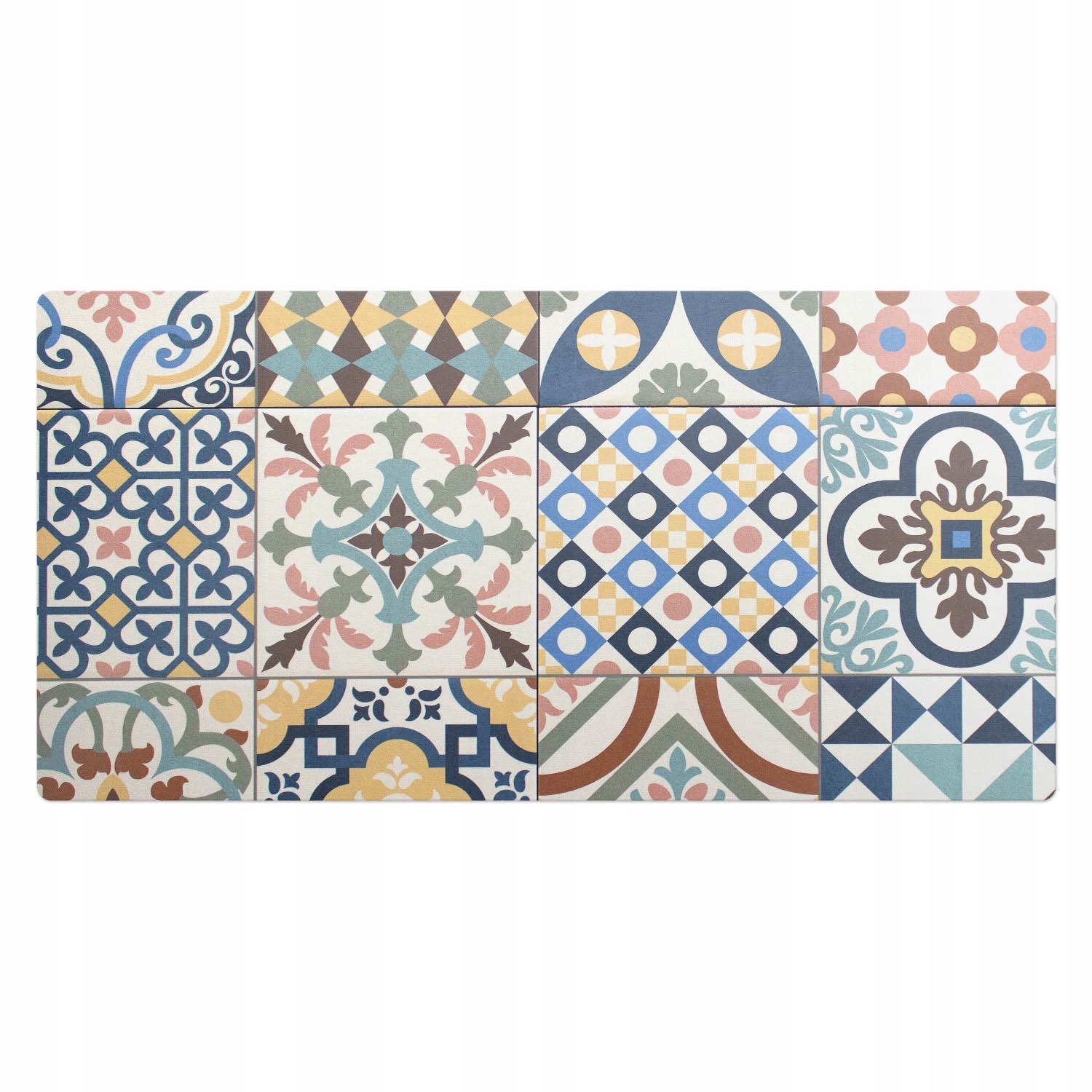 Protiskluzová podložka na psací stůl do kanceláře Dlaždice v retro stylu 100x50 cm