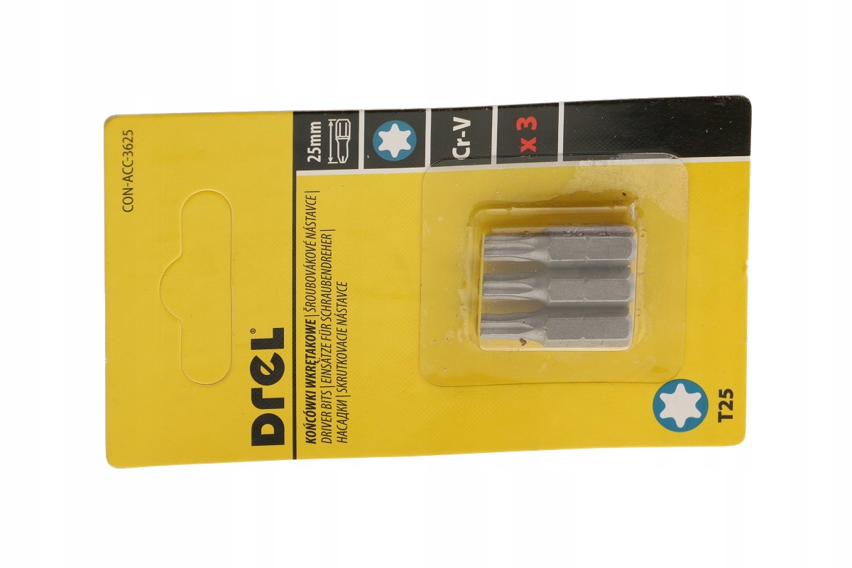 

Końcówki Torx T25 x 25 mm 3 sztuki Komplet Zestaw