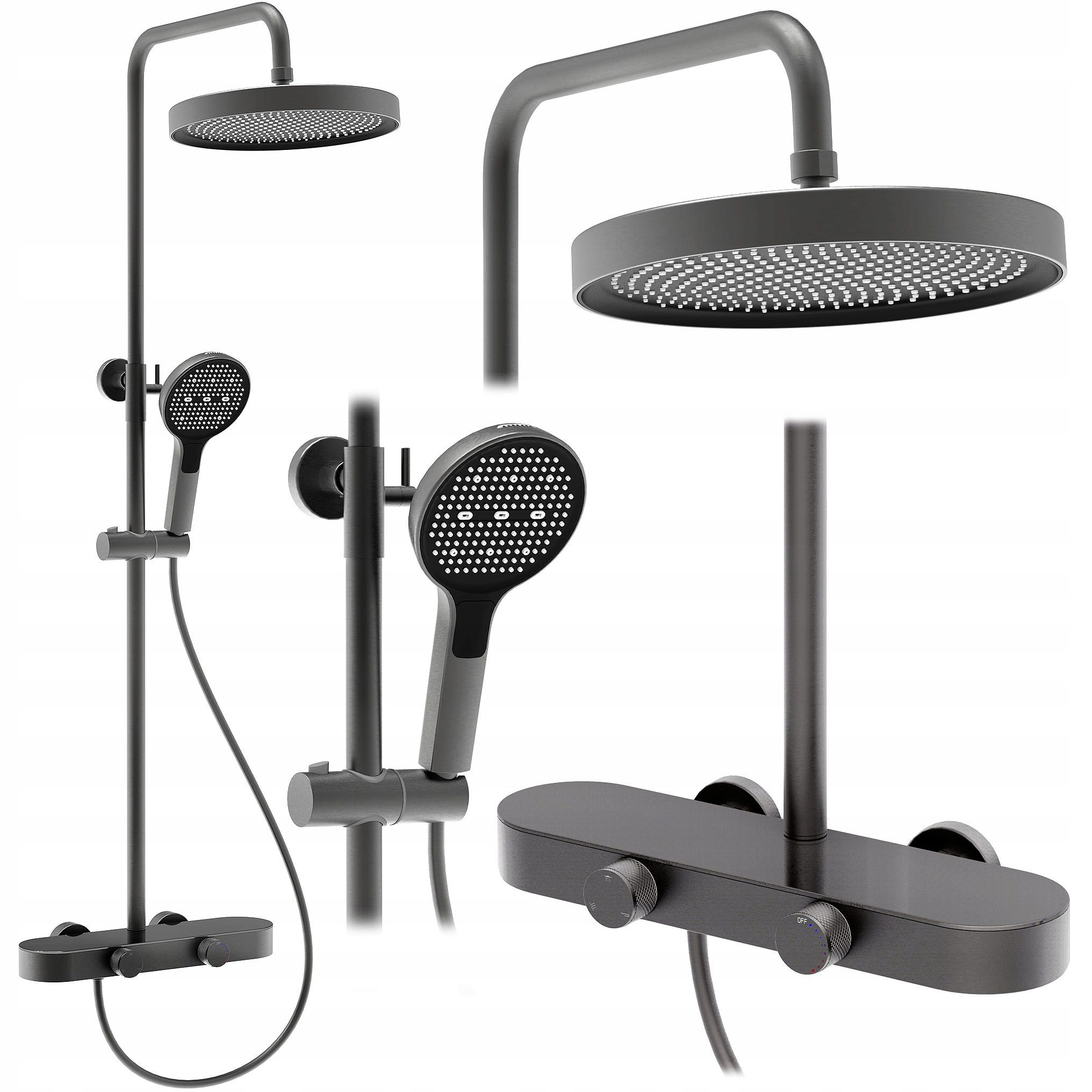 Natynková Sprchová Súprava Rea Creo Titan s dažďovou sprchou a miešačom