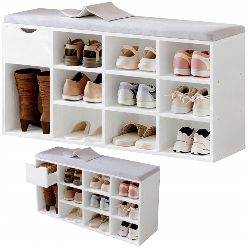 Skrinka Na Topánky So Sedadlom Loft Biela Predsieňová Lavica Moderná 100 CM