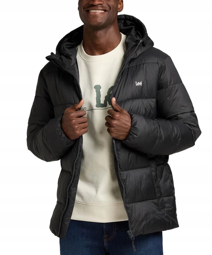 Pánská péřová bunda Lee Puffer Jacket Washed Black LV20SZON 112339011 XXL
