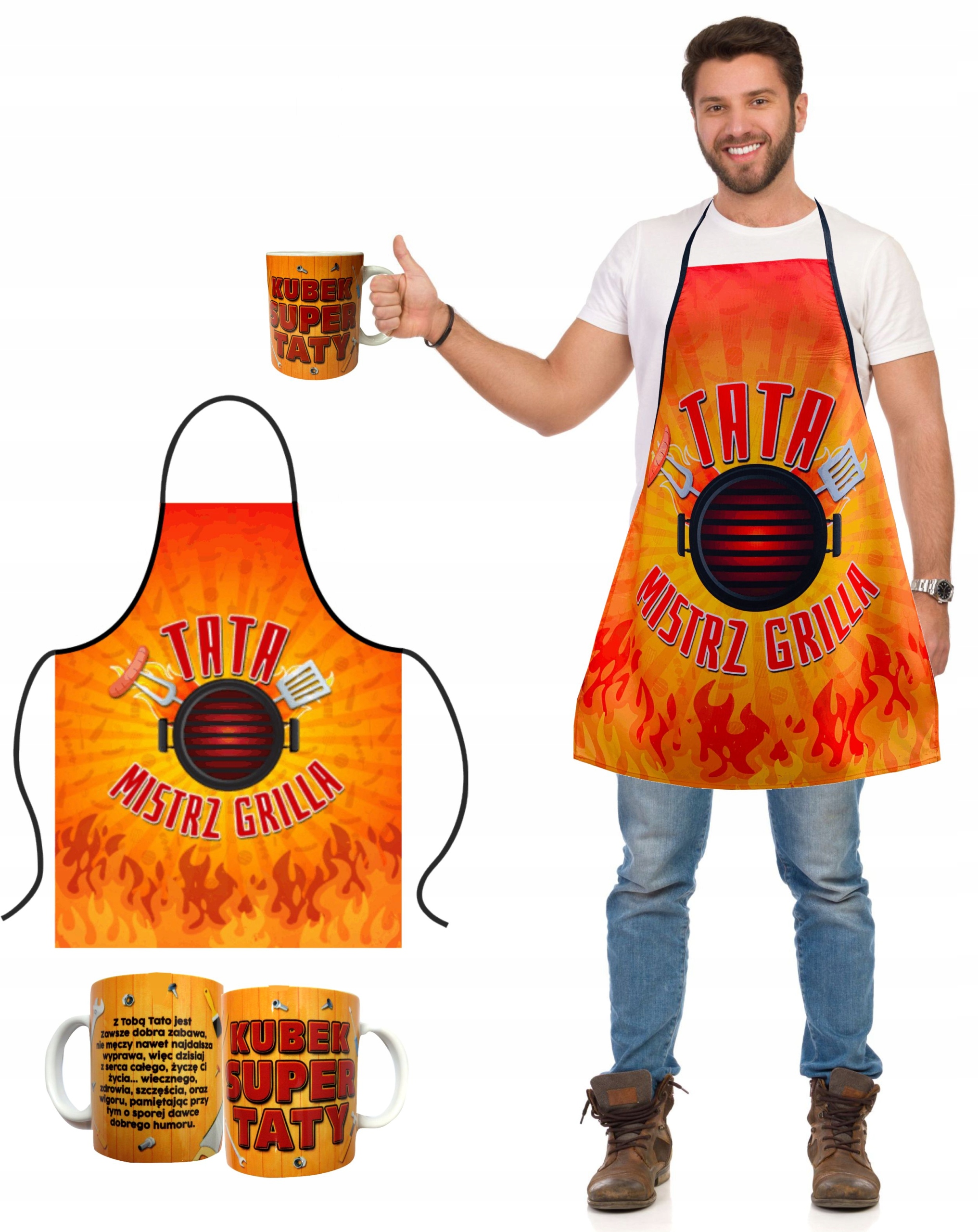 

Kubek i Fartuch prezent Dzień Ojca Matki dla taty