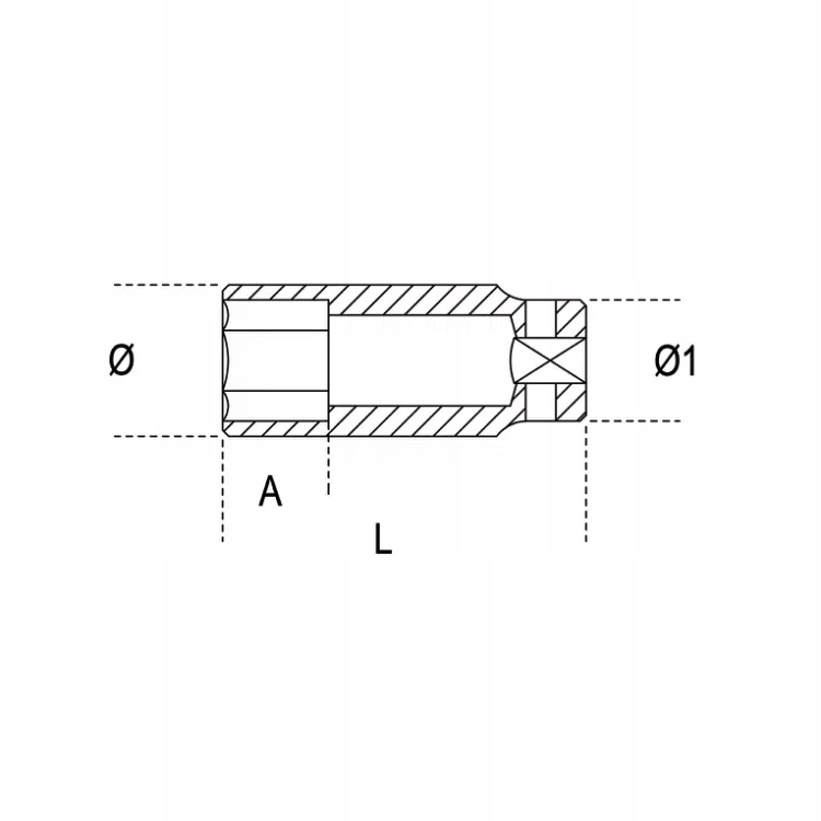 Nasadka udarowa 1" 6-kątna 70 mm długa, 729L Beta Marka Beta