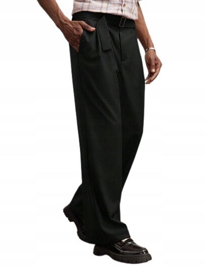 Shein Černé Elegantní Jednoduché Kalhoty S Páskem M 1JE