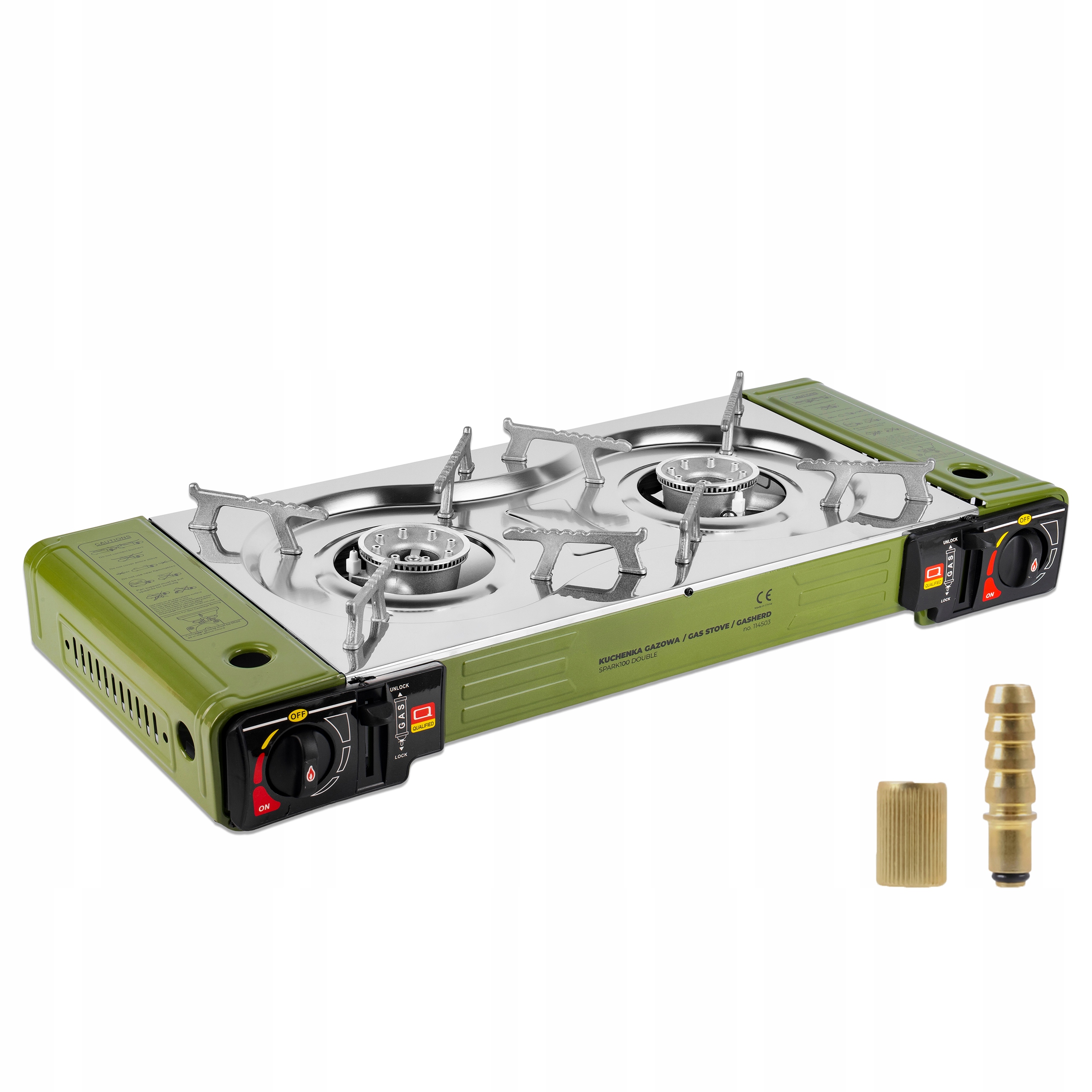 Plynový Vařič Turistický Polní 2 Hořáky Kufr Adaptér Kempování