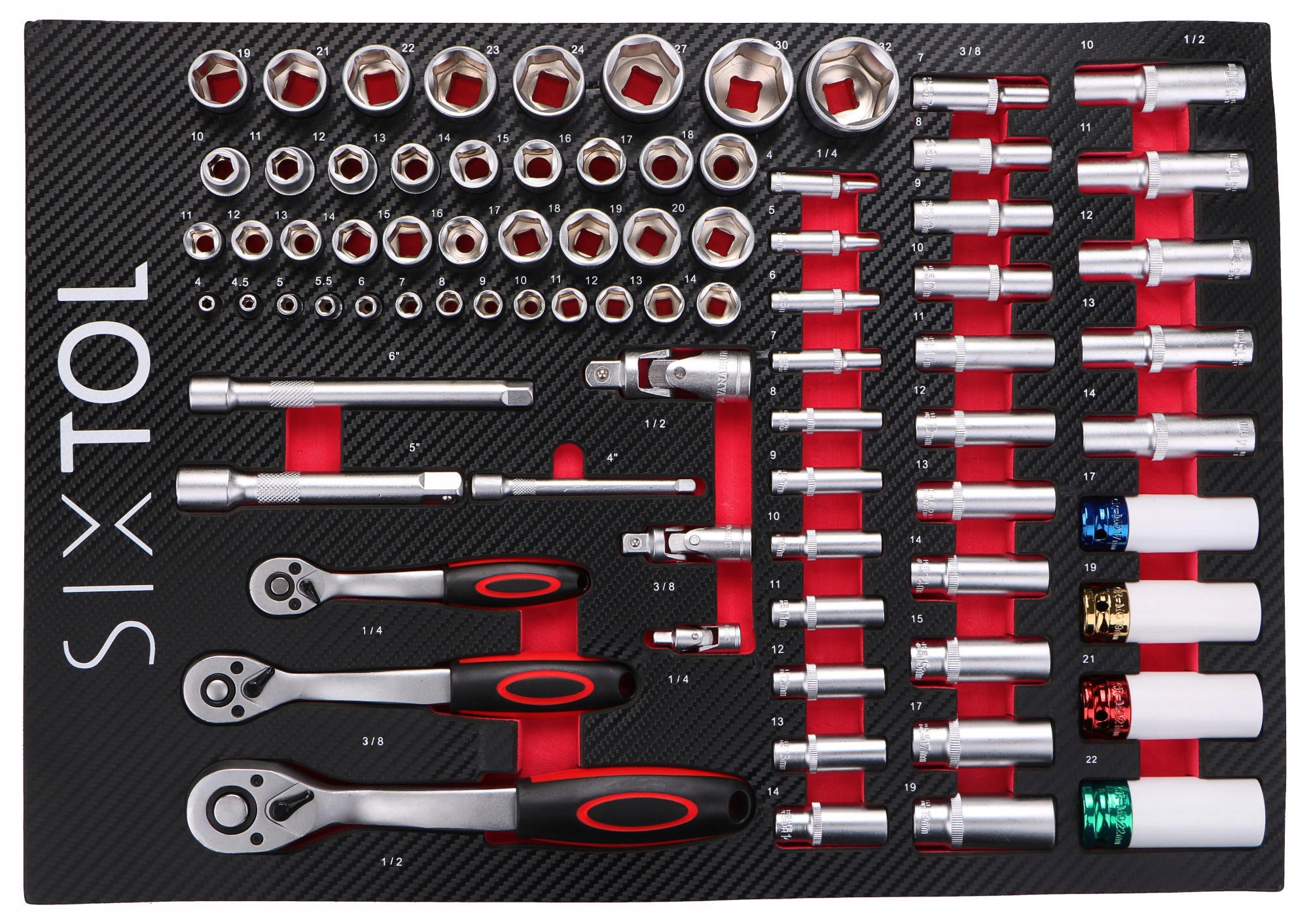 Modul s náradím do dielenského vozíka Mechanic Tool Tray 6, 80 ks