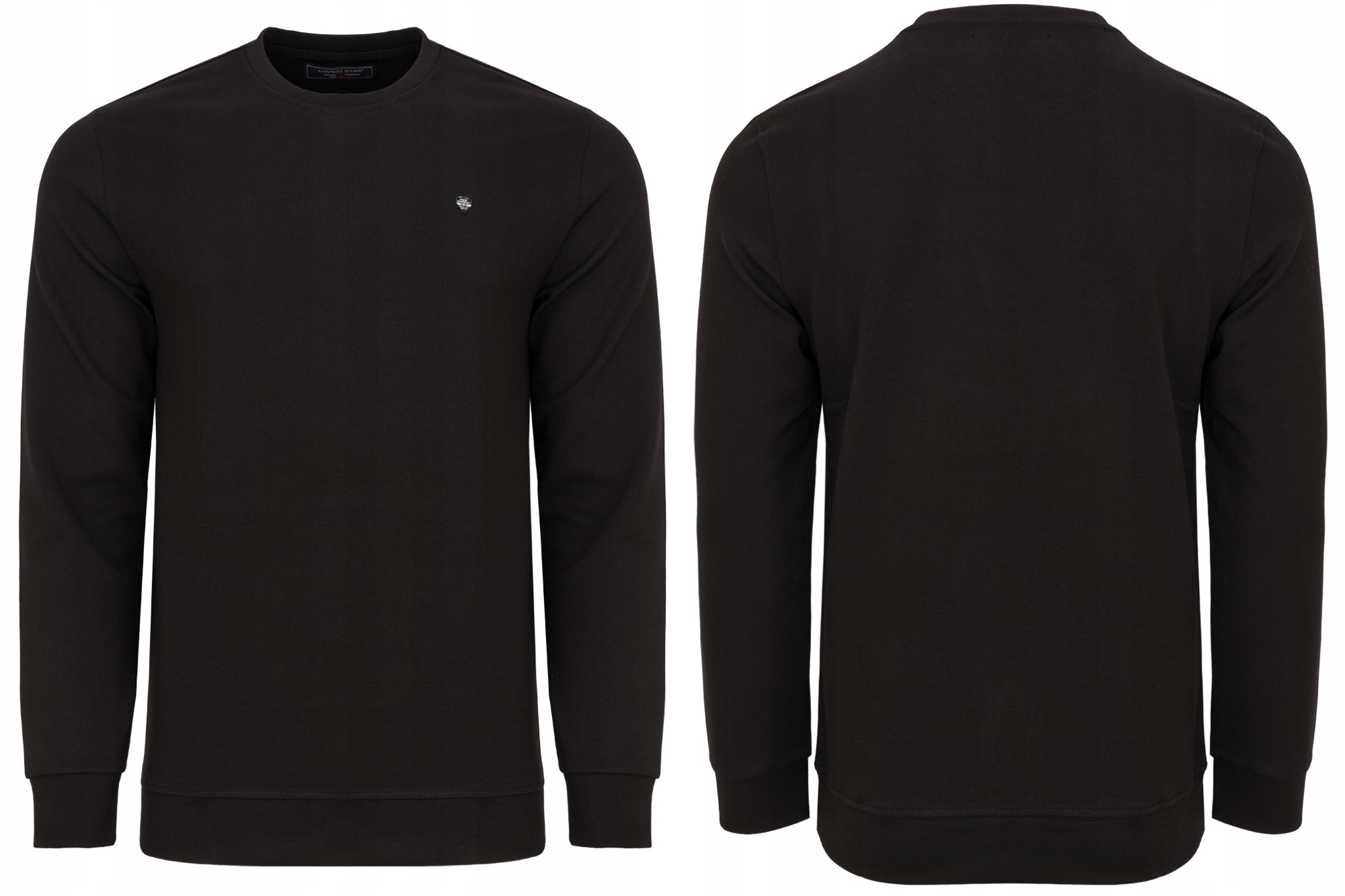 Pánská Mikina Černá Basic Klasická Casual Manžety Hladká 95% Bavlna: L