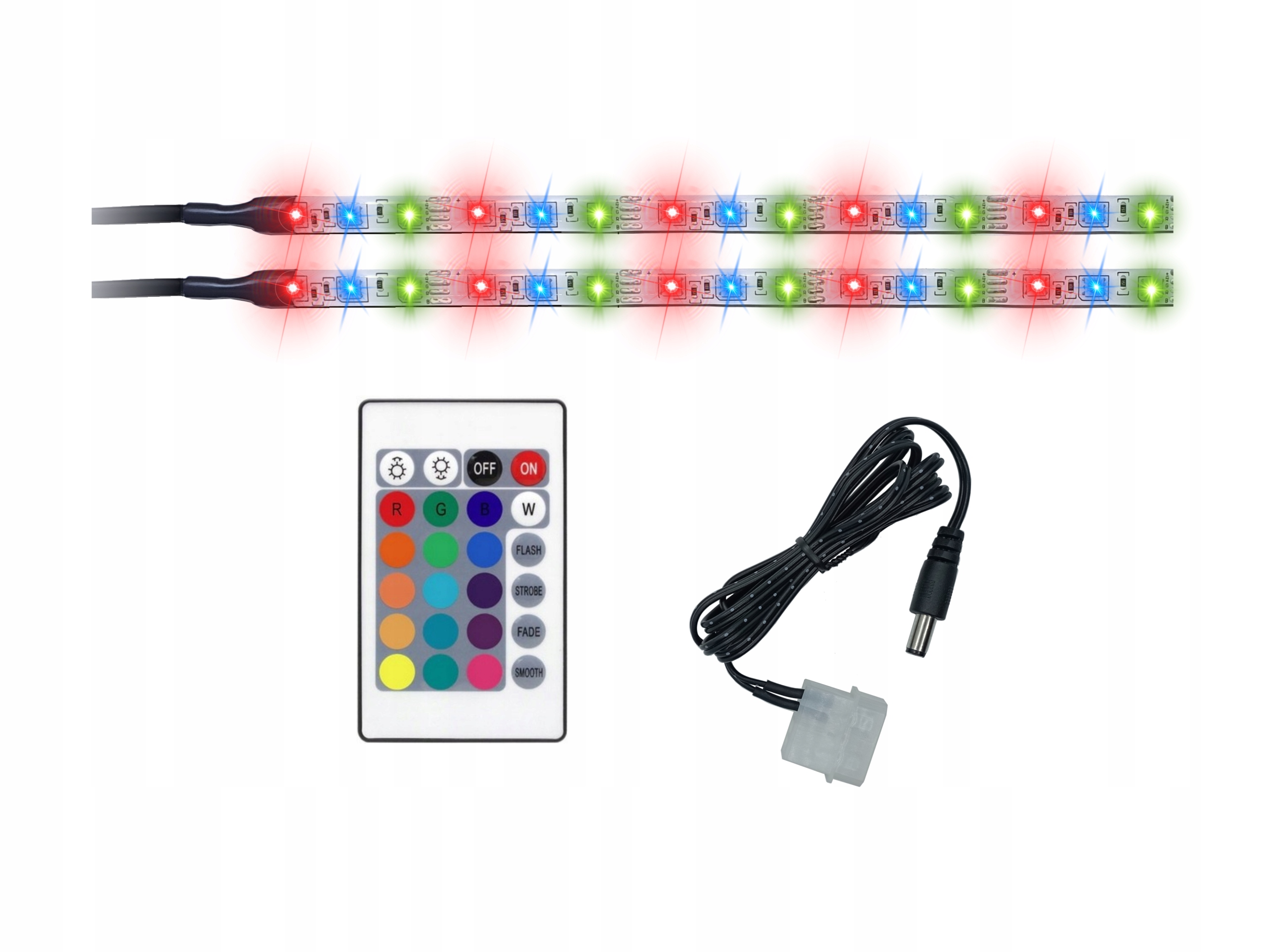 СВЕТОДИОДНЫЕ PC тюнинг ПУЛЬТ дистанционного управления RGB 2x30cm