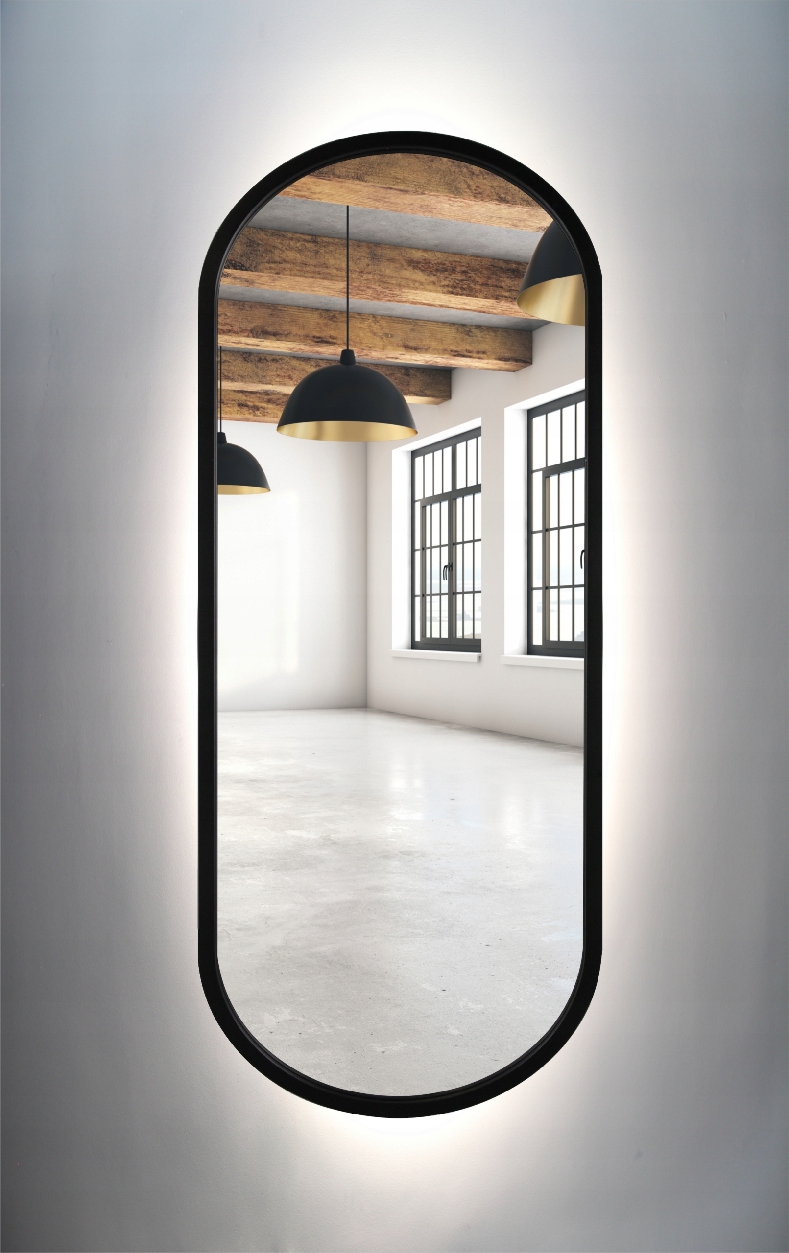 LUSTRO OWALNE CZARNE LED 45x110 Kod producenta 1