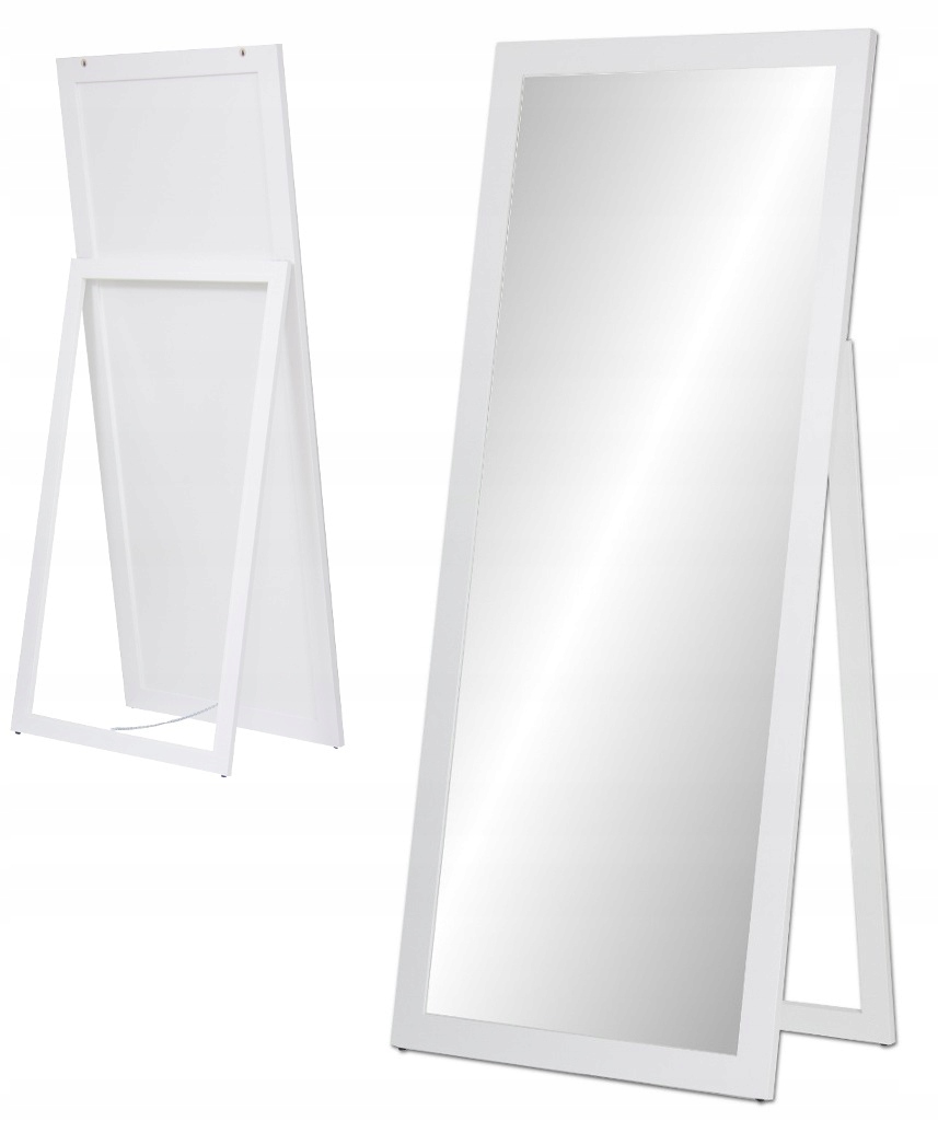 

Duże lustro Stojące rama Premium 160x60 Białe