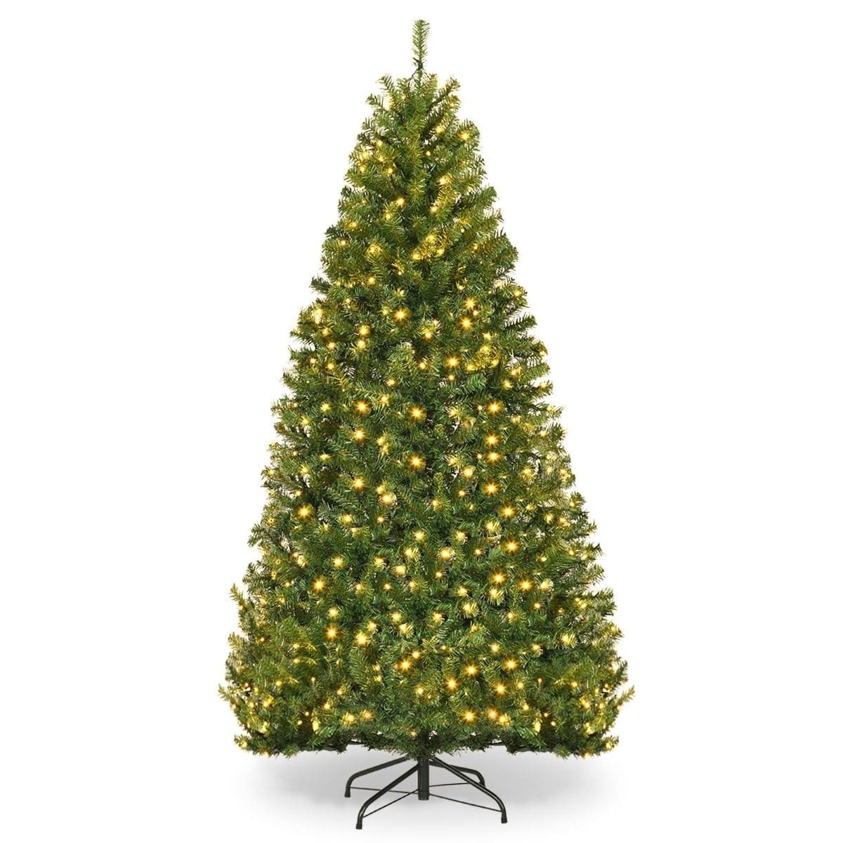 Umělý vánoční stromeček Costway s 11 Led režimy, 180 cm