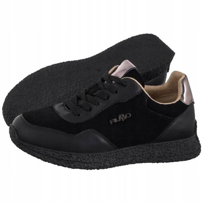 Dámské sportovní tenisky Filippo černé kožené DP7405/25 Bk