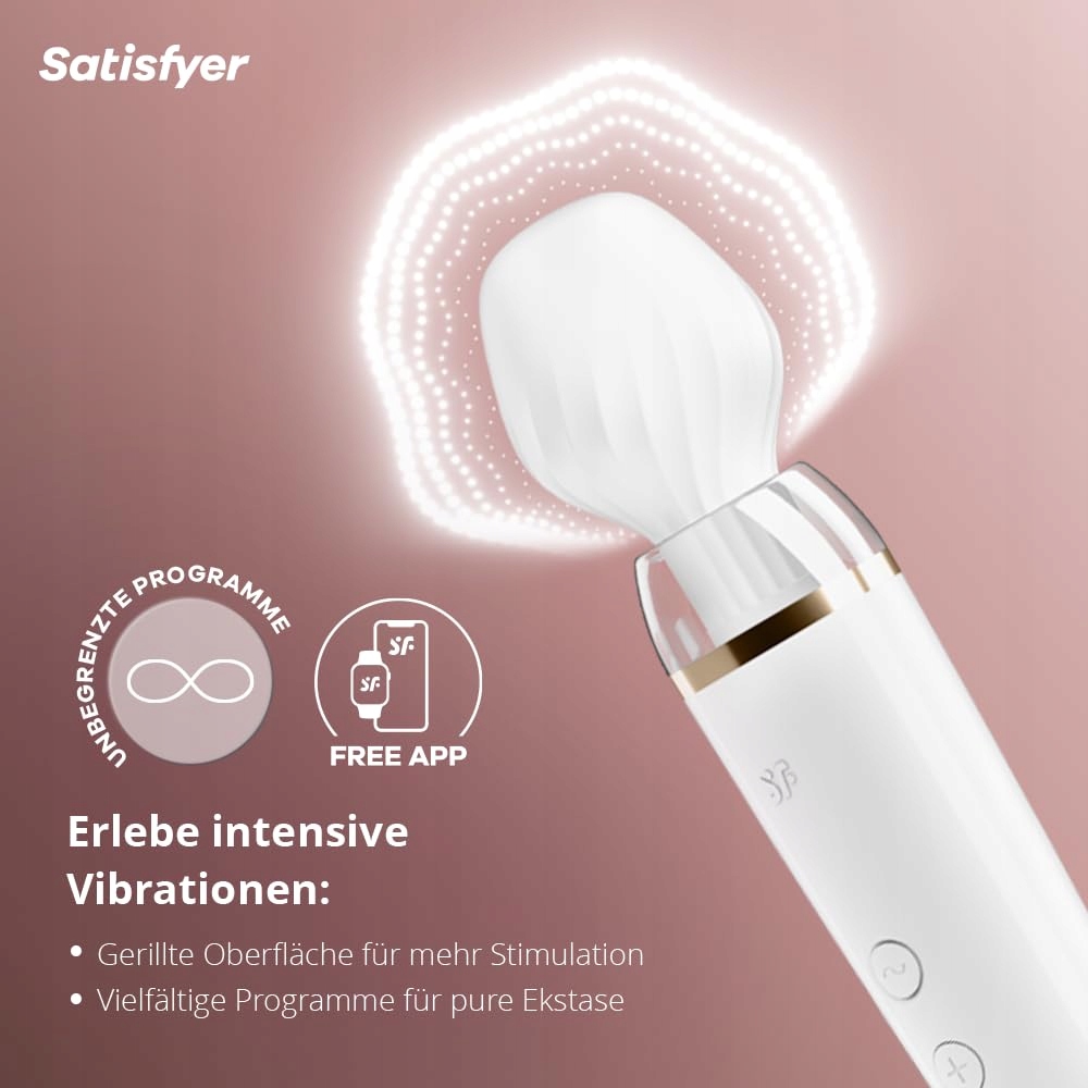 SATISFYER Double Wand-er XXL Masażer Dla Kobiet Wodoodporny Silikon — miniatura 2