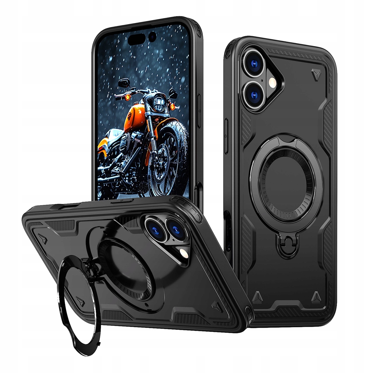 Etui Hybrid Armor Trendy z MagSafe na iPhone 16 Plus czarne Hurtel