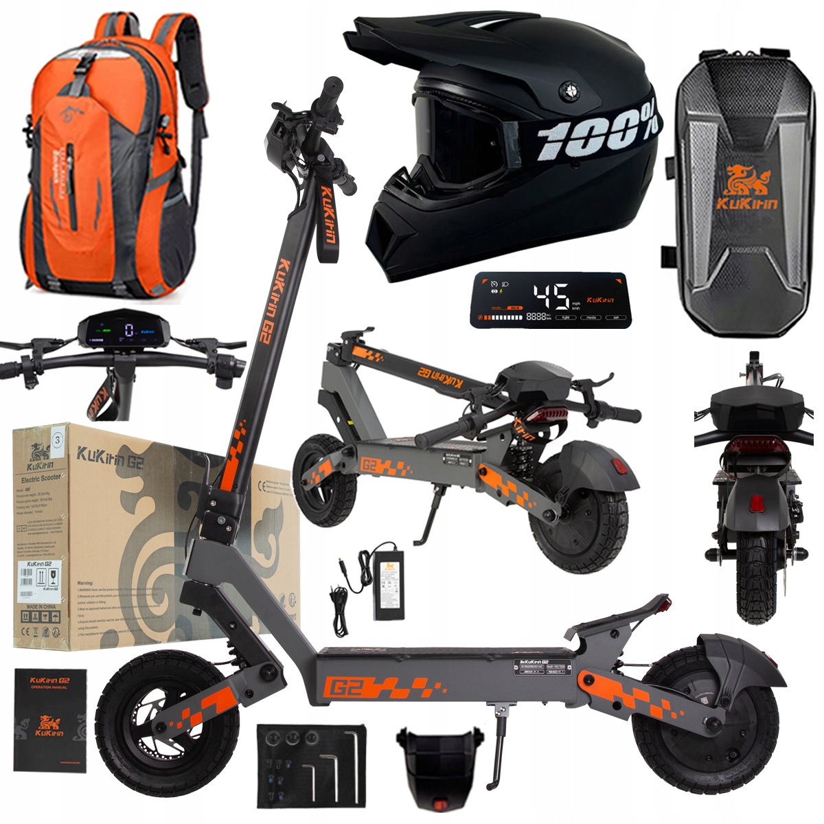 Kukirin G2 2026 Nové skládací elektrické vozidlo 1200W 45KM/H 15Ah 48V 10"