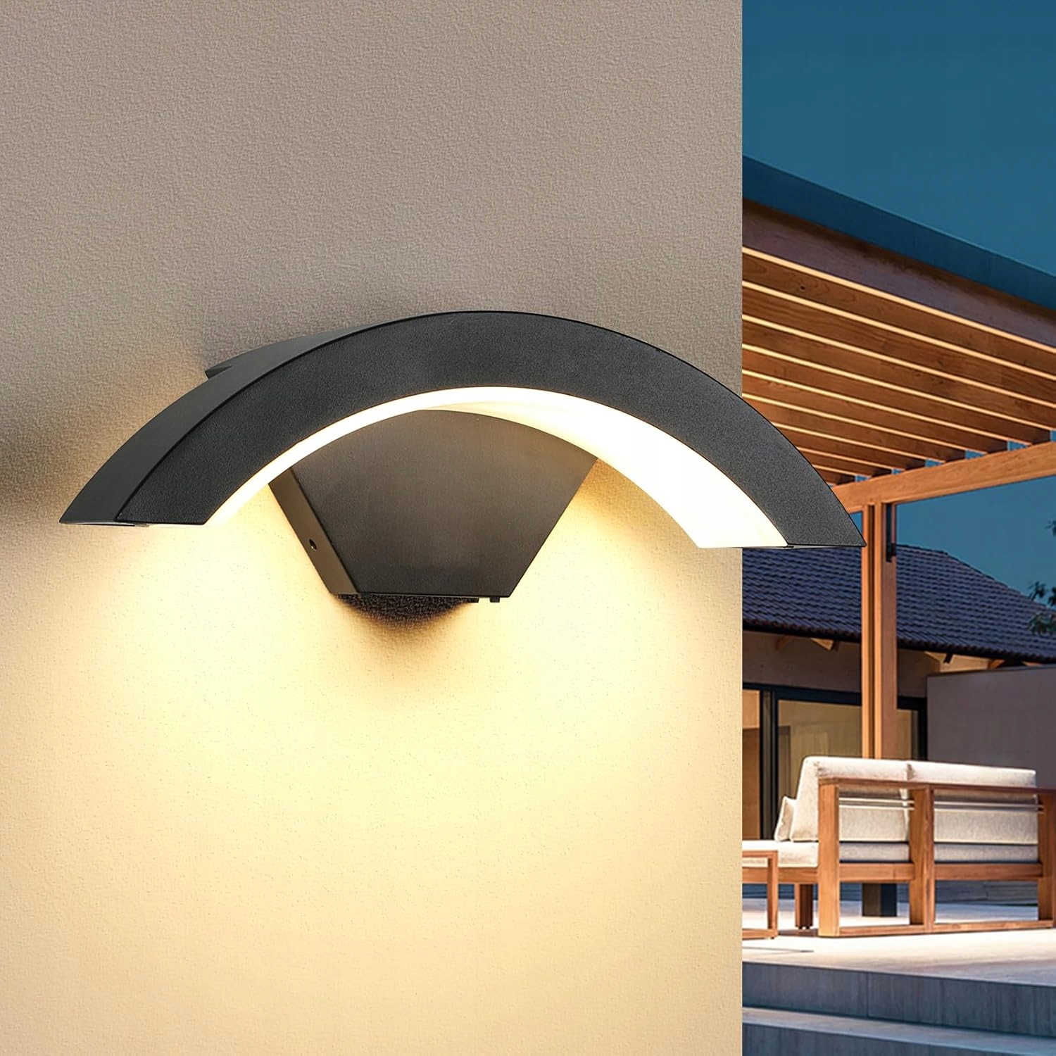 Lampa zahradní fasádní venkovní nástěnné svítidlo Led 18W Hydroizolace IP65