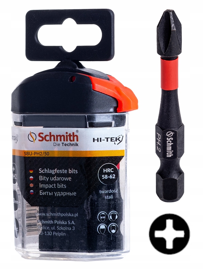 

Bity Udarowe Zestaw PH2 50mm 10szt Bit Schmith