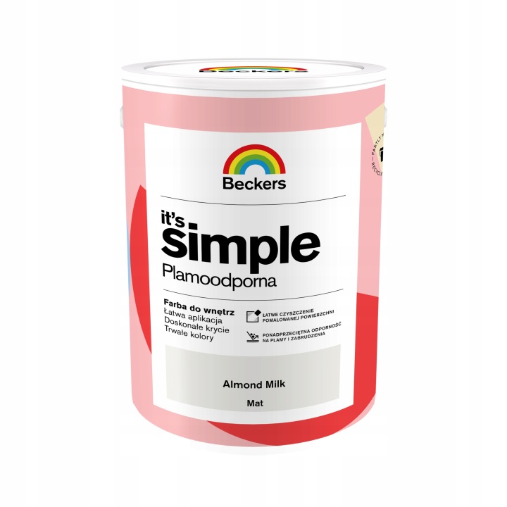 Beckers It's Simple Farba do ścian Plamoodporna Almond Milk 5L