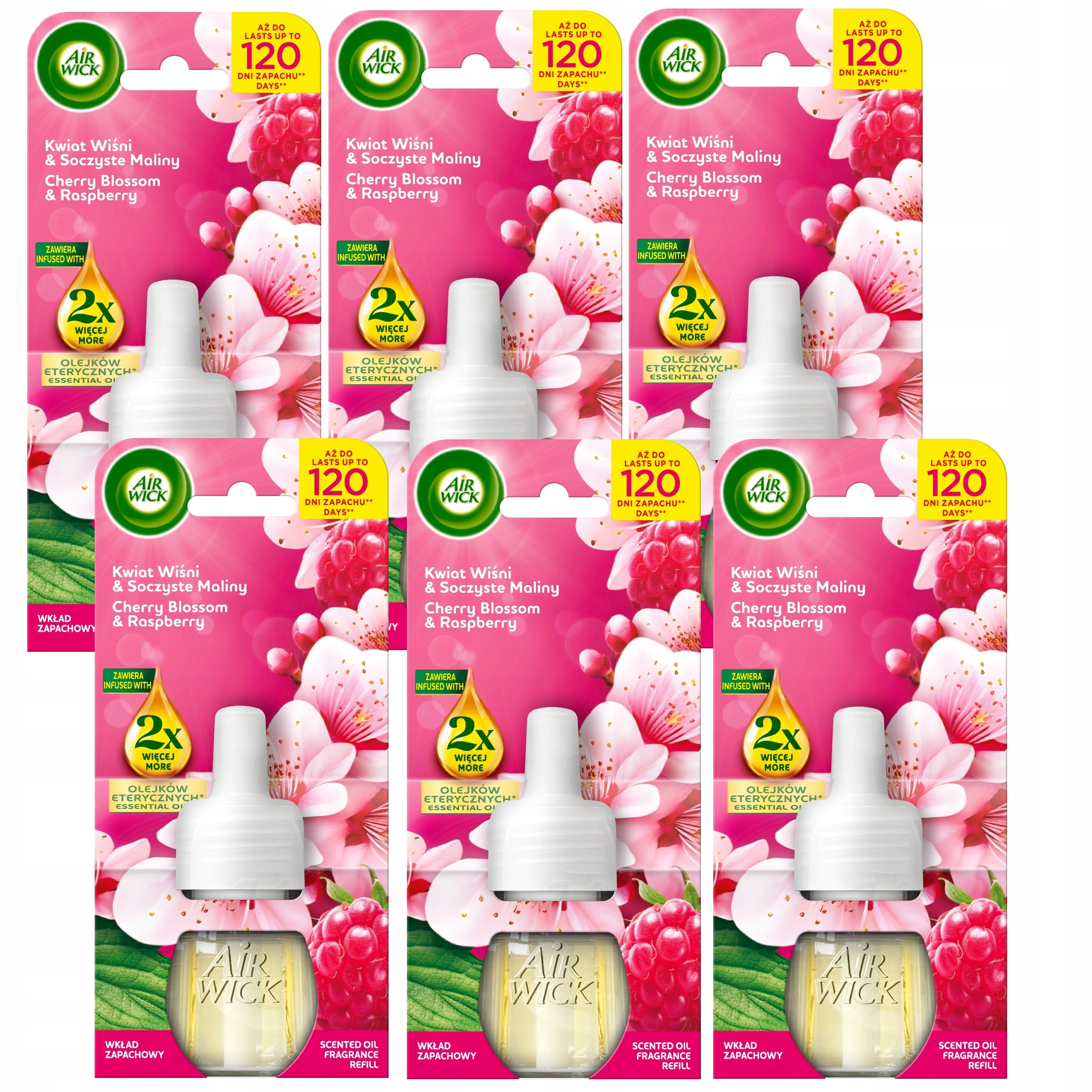 Air Wick Náplně Do Osvěžovače Višňový Květ Šťavnaté Maliny 6 X 19 ML