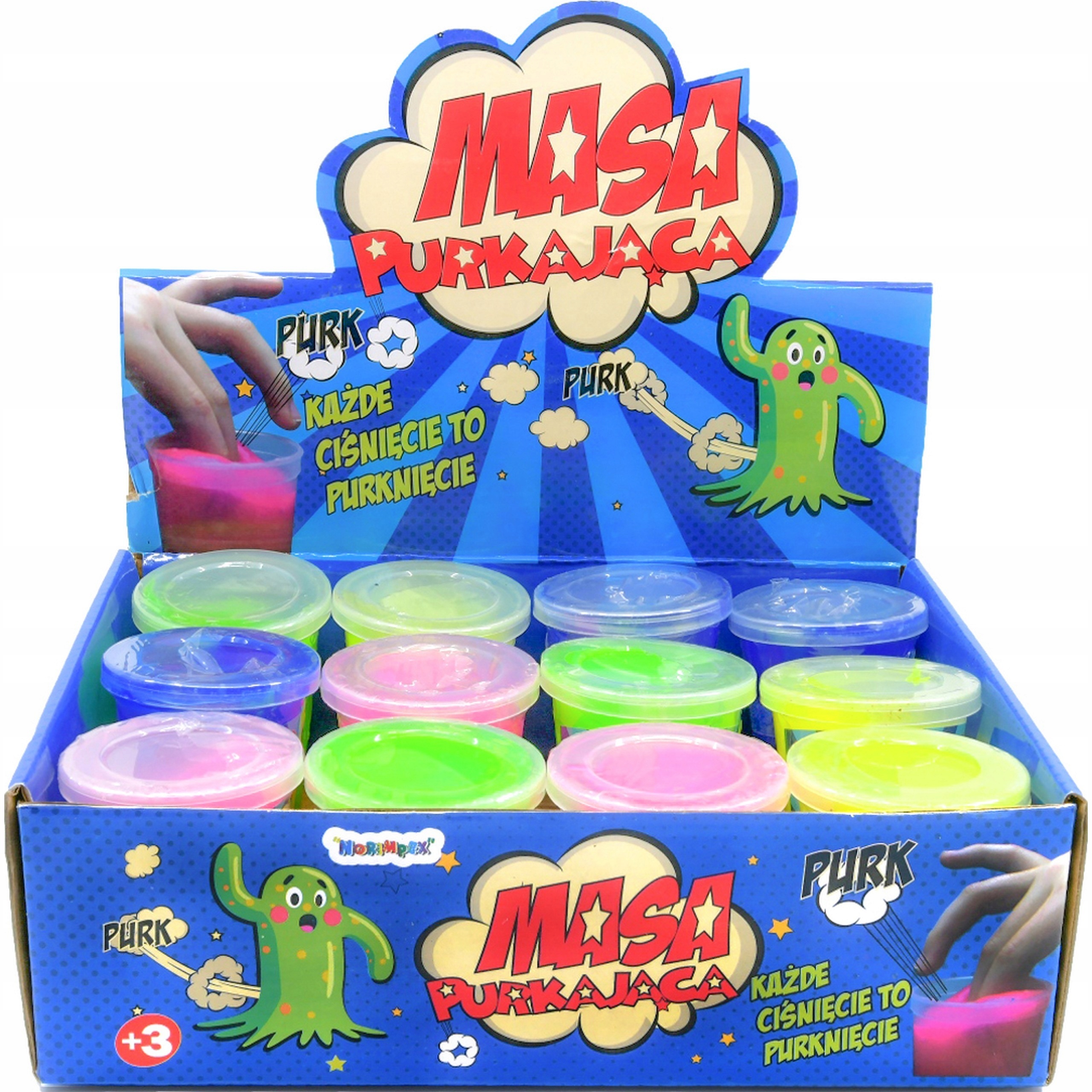 

12 Szt Slime Masa glut purkający pierdząca plastyc