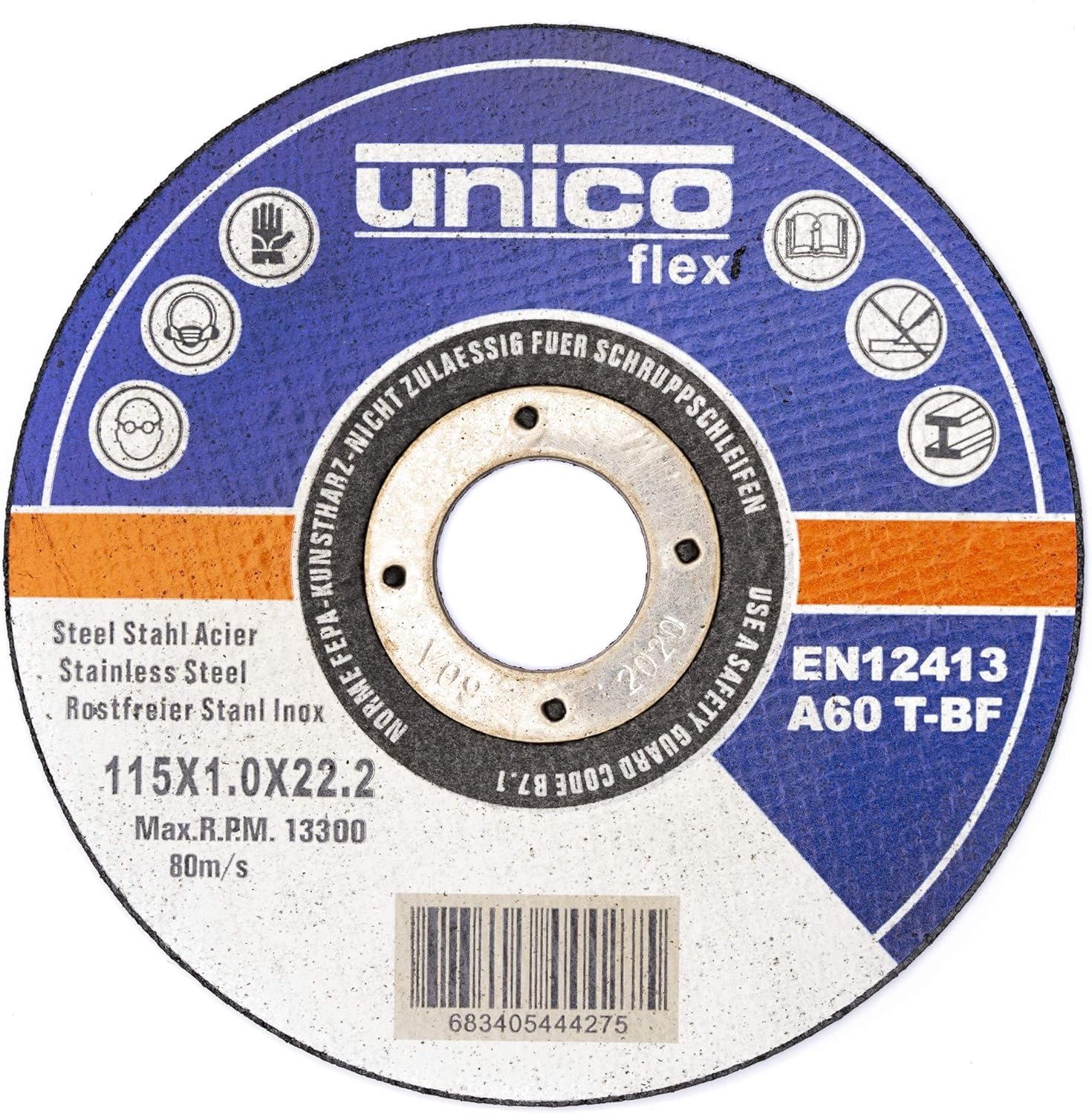 Zestaw 10 tarcz tnących do metalu Unico tarcze do cięcia 115 x 1,0 mm