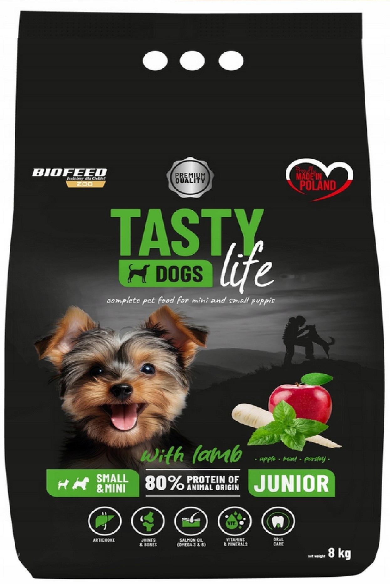 Sucha karma dla szczeniąt małych ras Tasty Dogs Life Jagnięcina 8kg Junior