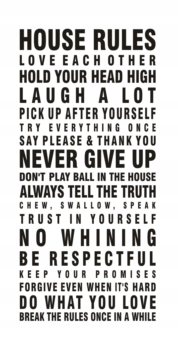 

Napis na ścianę, naklejka - House rules... - 14