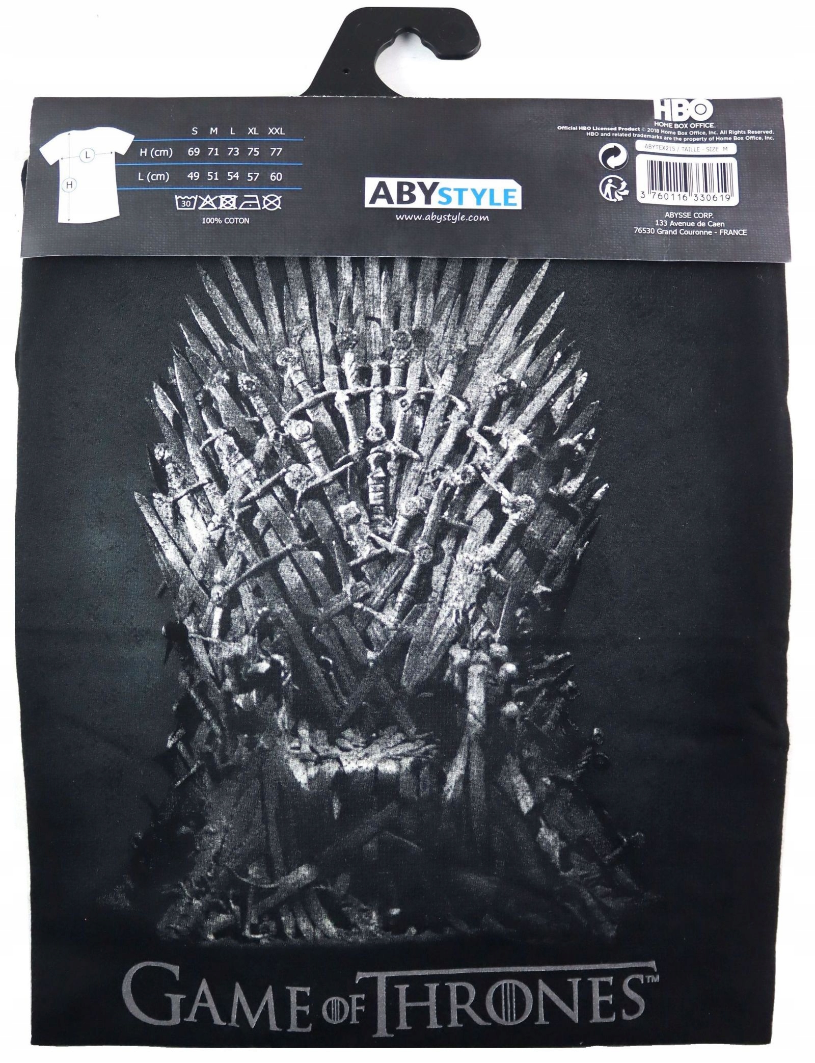 GAME OF THRONES T-SHIRT IRON THRONE MAN SS BLACK N