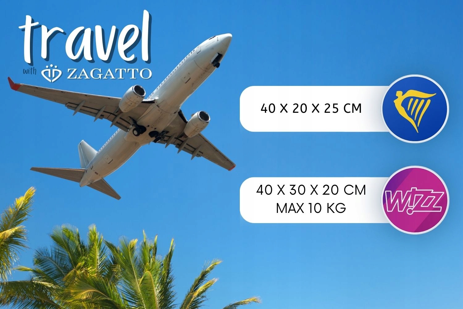 Plecak podróżny 40x20x25 do samolotu lekki RYANAIR bagaż podręczny ZAGATTO Marka Zagatto