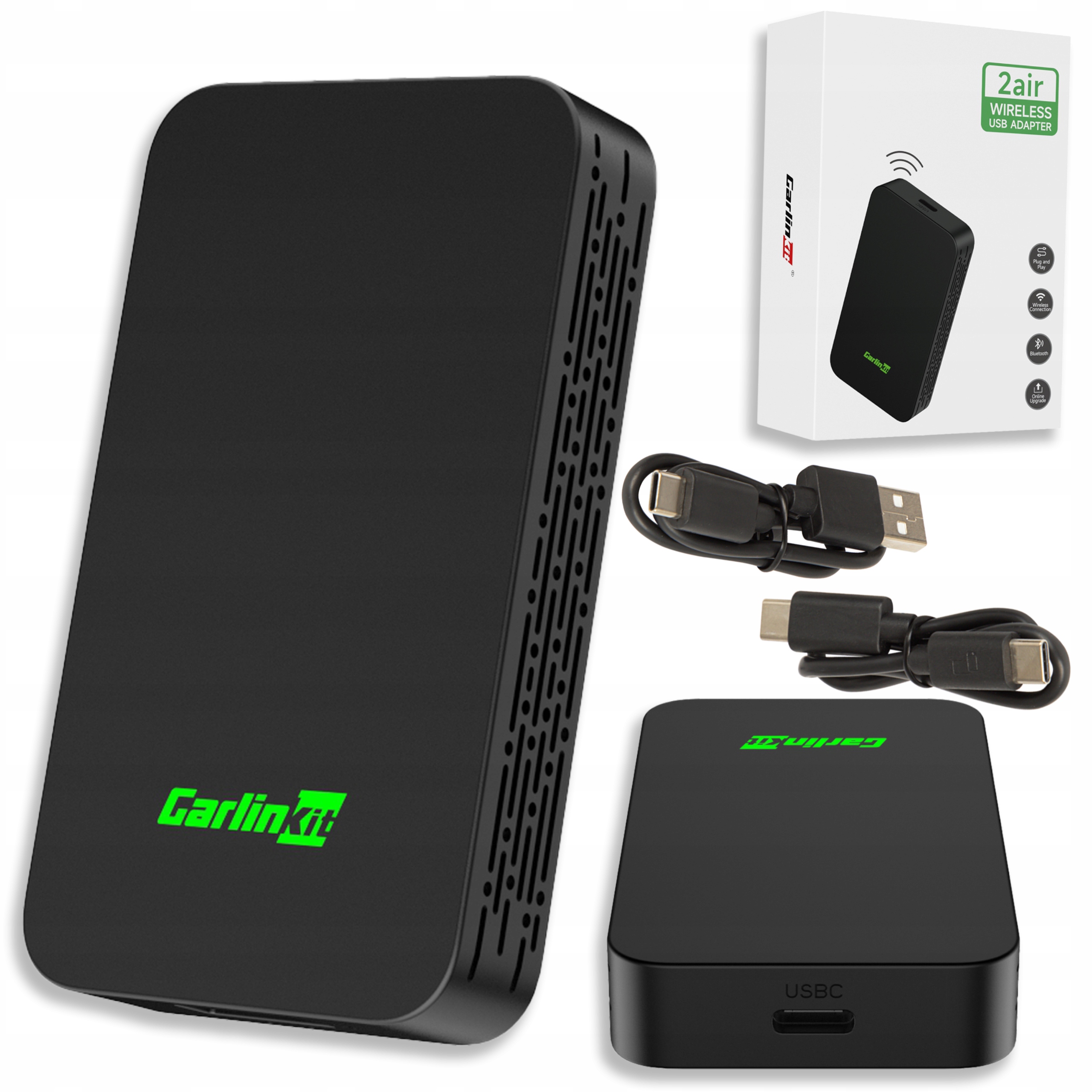 Carplay Carlink 5.0 Adapter Android Auto Apple Bezprzewodowy Moduł Czarny