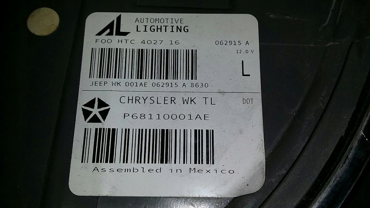 Jeep Cherokee TYLNA Rückleuchte Led Links Rearlamp P68110001AE 68110001AE Numer katalogowy producenta P68110001AE 68110001AE
