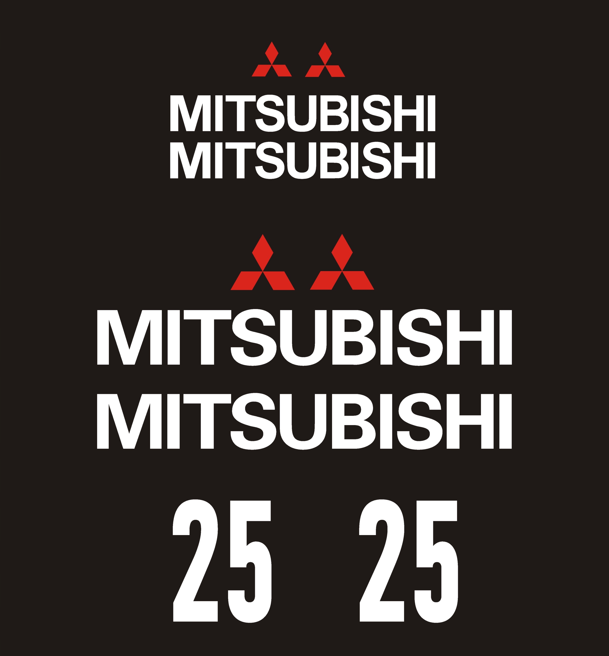 MITSUBISHI FD 25 FD25 naklejki na wózek widłowy