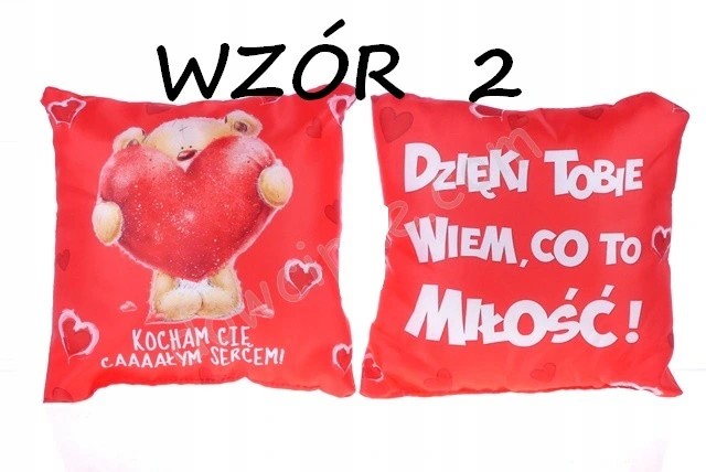 Prezent Walentynki zestaw DZIEŃ ZAKOCHANYCH Długość poduszki 17 cm
