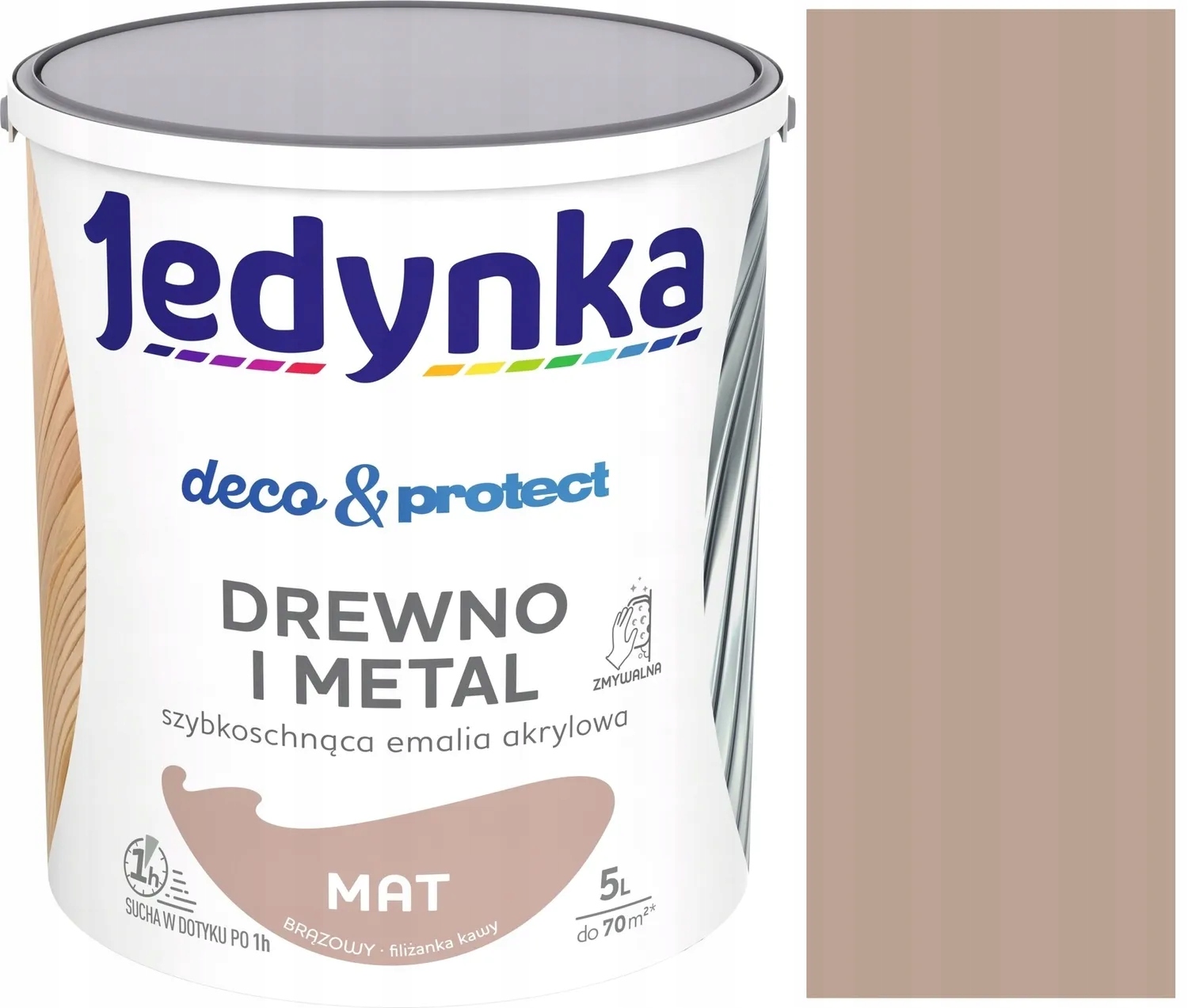 Jedynka Deco & Protect Dřevo Kov 5L Hnědá Matná
