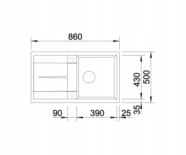 Blanco METRA 5s biały 513205 bez k.autom. +syfon Marka inna