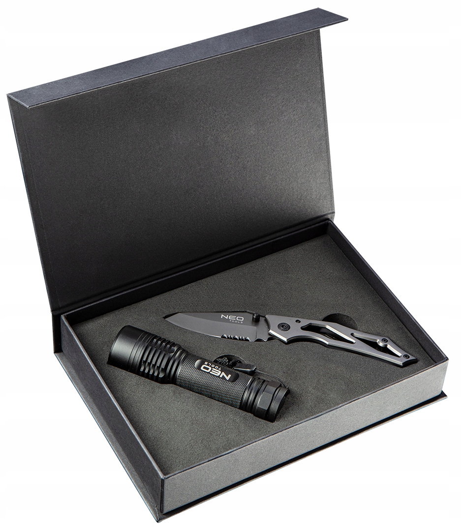 NEO ZESTAW NARZĘDZIOWY NÓŻ Z BLOKADĄ Z LATARKĄ DO MAJSTERKOWANIA SURVIVAL Kod producenta 63-032