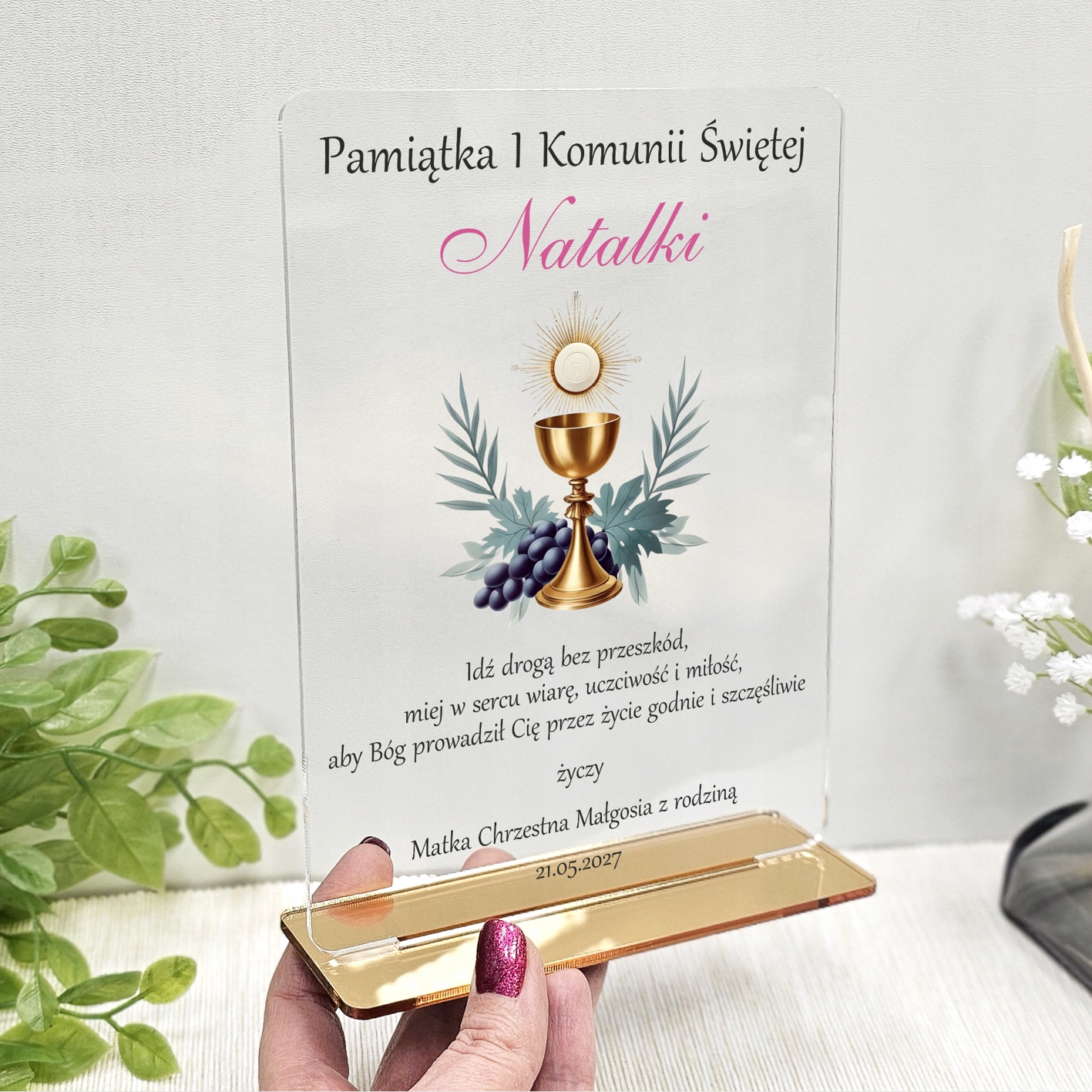 Společenský suvenýr pro dívku od kmotrů, prarodičů, svaté přijímání Krabička