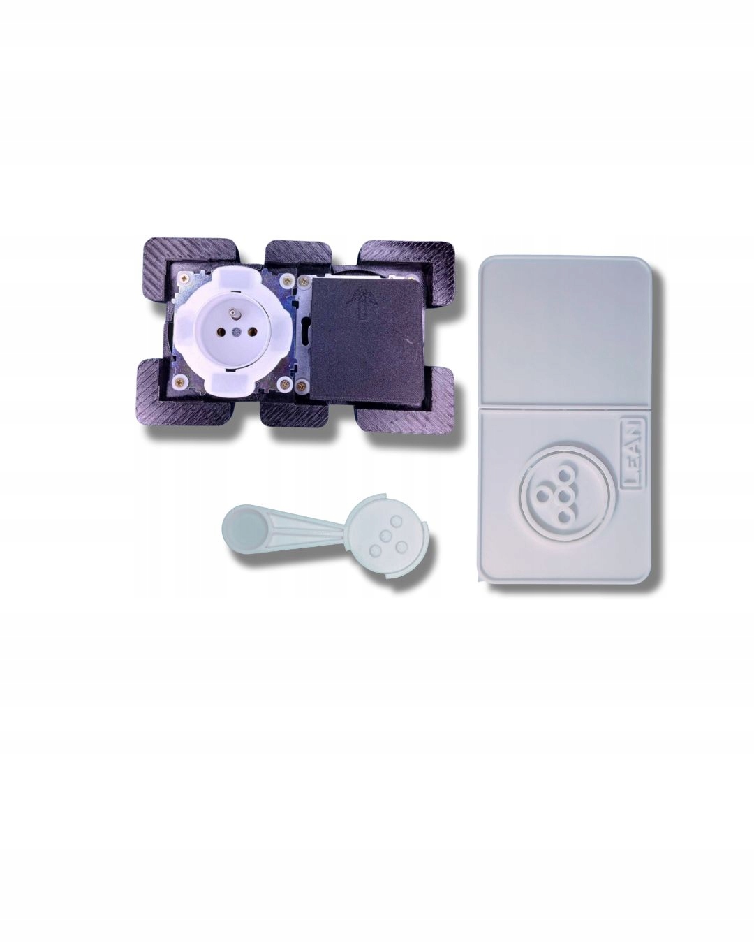 Skrytá zásuvka a samostatný naddoskový spínač do kuchyne pre svetlé dlaždice