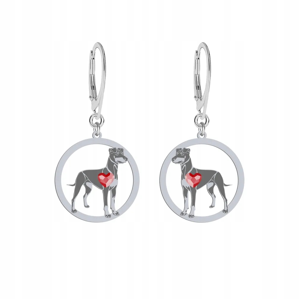 Stříbrné Náušnice se psem Manchester teriér 925 Šperky jako Dárek Gravírování