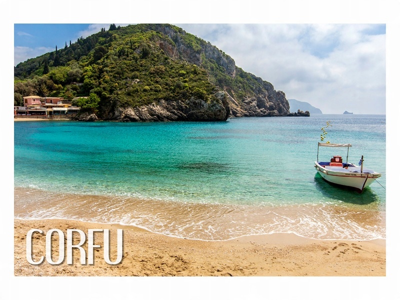 

Korfu Plaża Morze Góry Magnes na lodówkę