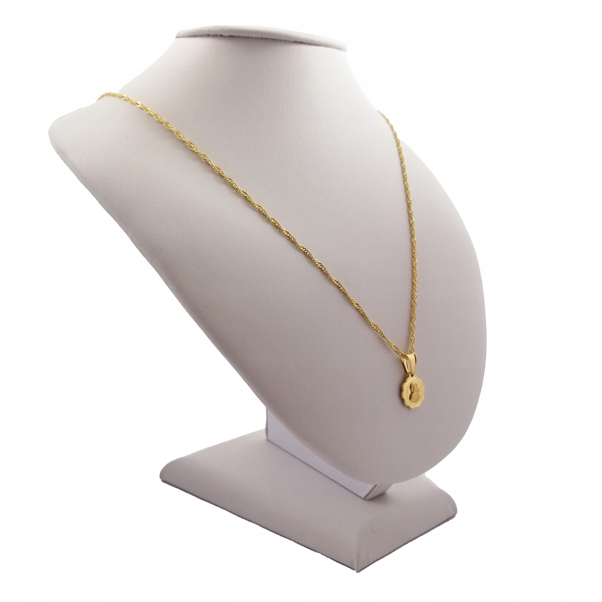 ZŁOTY ŁAŃCUSZEK Z MEDALIKIEM DLA DZIEWCZYNKI 925 Długość całkowita 45 cm