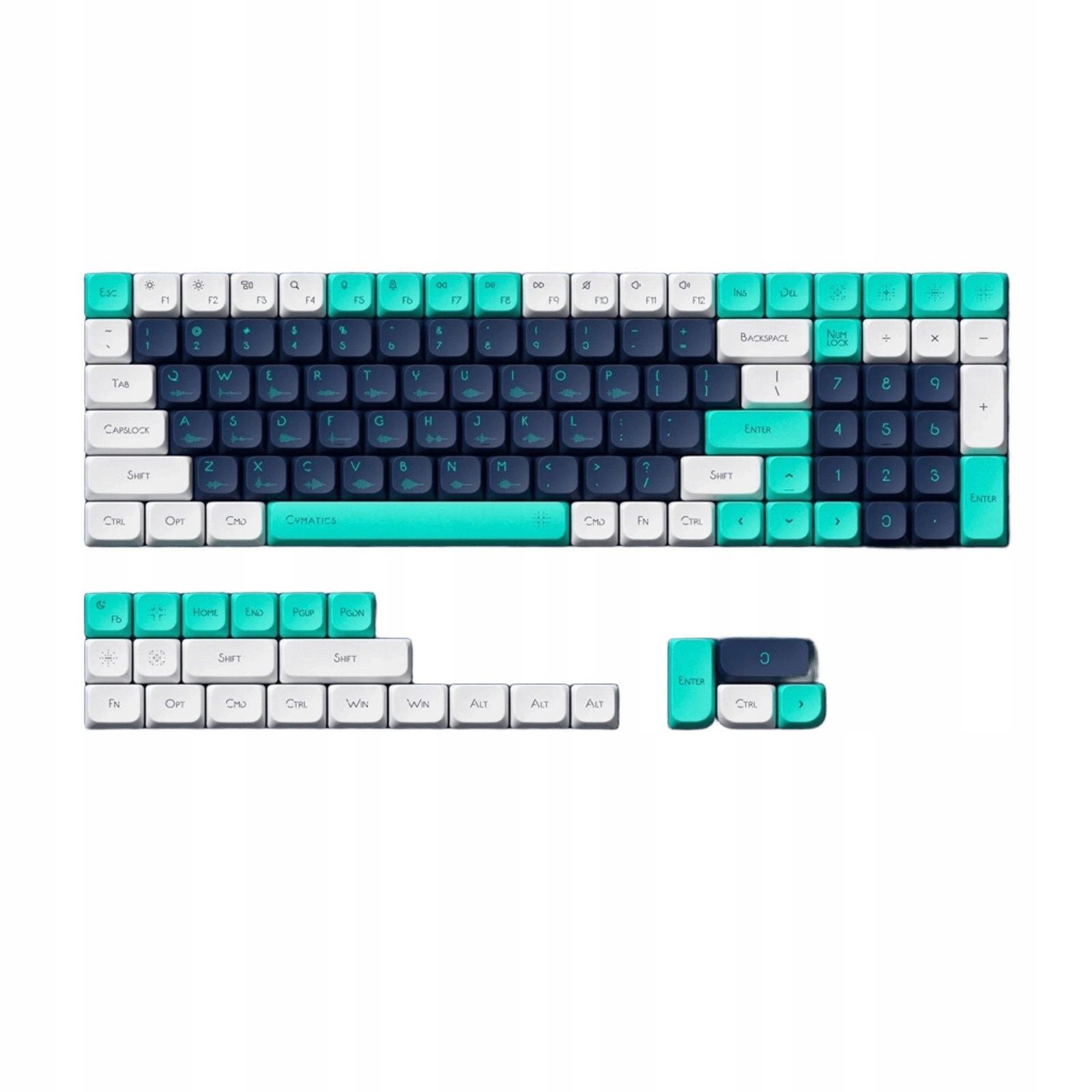 Nuphy Keycaps Cymatics nSA Profile Dye-sub Pbt Nízkoprofilové pro Air